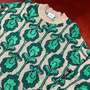 Womens DIXIE Knit Cottagecore Round Neck Long Sleeve Outdoors Sweater (Medium)